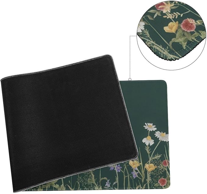Floral Inspirational Quote Large Mouse Pad, Flowers Gaming Desk Mat, XL Keyboard Desk Pad Mat for Desktop, 31.5"x11.8" Non-Slip Base Big Mousepad with Stitched Edges
