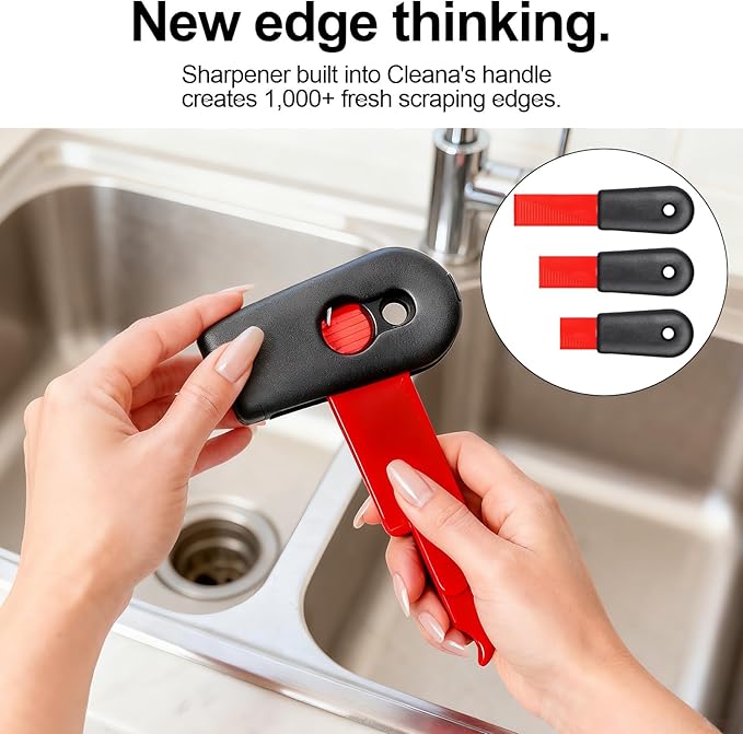 Kitchen Deep Cleaning Tool Kit, 2-Cut Cleaner with Dual Colors - Colored Handle for Stove/Grout/Desktop Crimps, Perfect for Kitchen and Home deep Cleaning