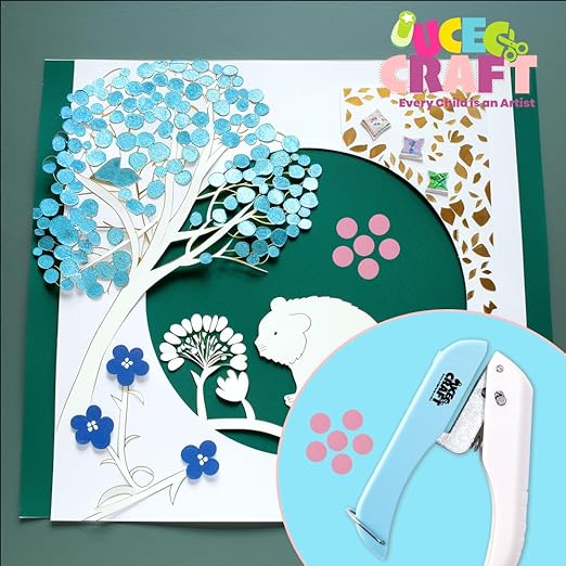 UCEC Handheld Hole Paper Punch, 1/4 Single Hole Punch One-Hole Punch, Small Hole Puncher for DIY Scrapbook Craft Paper Tags Clothing Ticket Tool (2 Pack)