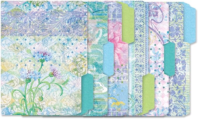 Current Floral Fun File Folders Value Pack - Bulk Set of 24, 6 Pretty Decorative Designs, 1/3 Cut Tabs, Heavy-Duty Paper Stock, Office Supplies for Home & Work, 9-½” x 11-¾” Letter Size