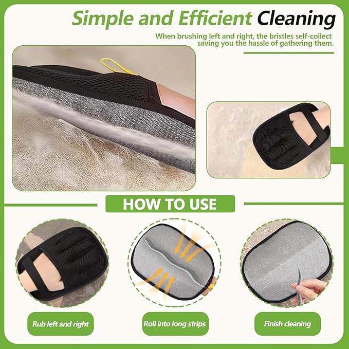 Bumilily Pet Hair Removal Glove for Cats and Dogs - Electrostatic Pet Hair Remover Glove | Reusable Brush Pet Hair Remover for Couch, Carpet, Car Seat & Laundry