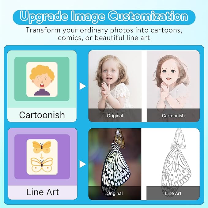 HuiJuKeJi Mini Sticker Printer Bluetooth Smart Pocket Inkless Thermal Printer with 11 Rolls Thermal Paper and Sticker for iOS&Android, Portable Receipt Printer for Photo Journal Notes Memo