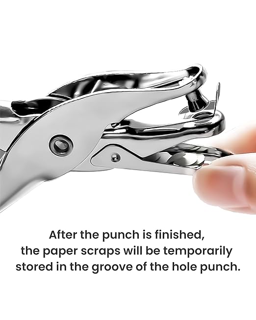 2 Pcs Hole Punch, 1/4 Inch and 1/8 Inch Single Hole Punch, MoHern Hole Puncher Single, Hole Puncher for Crafts, Tags, Tickets, Circle Paper Punches with 6 Sheet Capacity for Home, Office, School