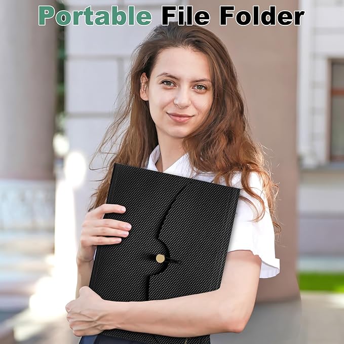 Sooez 7 Pocket Expanding File Folder, Premium Accordion File Organizer, Letter Size Folders for Documents, Sleek Filing Folders with Bungee Closure, Portable Folders for School Office Supplies, Pink