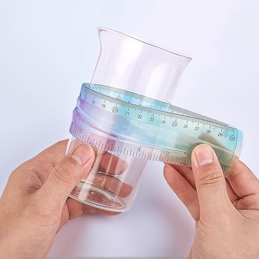 4 PCS Flexible Ruler Bendable Ruler,with Centimeters and Inches,Gradient Color Flexible Rulers,Suitable for Students,Schools (Color)