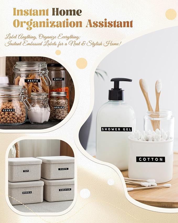 Embossing Label Maker Machine, 10-Roll Color 3D Embossed Tapes, Retro Vintage Label Maker, Old School Manual Embosser for Home DIY Crafts & Scrapbook Supplies