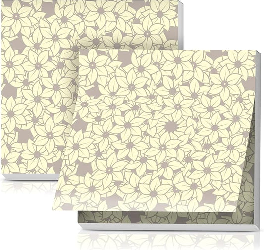2 Pack Sticky Notes 3x3 Inches, Bright Cute Strong Sticking Power, Easy to Post for Home, Office, 80sheets/Pads, Cute Yellow Flowers