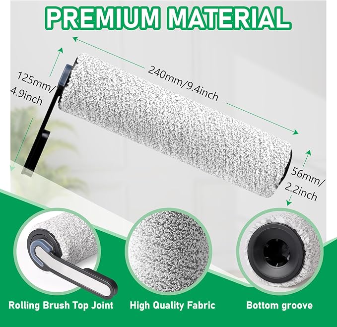 Klypticfit Only iFLOOR 5 Breeze Roller Brush Replacement and Vacuum Filter Kit Compatible with Tineco iFloor 5 Breeze Wet Dry Vacuum Replacement Parts,3 Roller Brushes,3 HEPA Filters,1 Cleaner Brush