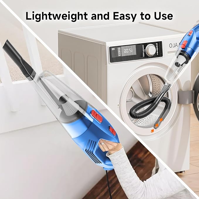 fenhua Corded Stick Vacuum Cleaner - Lightweight, Powerful Suction with 450W Motor, 3-in-1 16.4Ft Cord Vacuum Cleaners for Home, Hard Floor, Carpet, Pet Hair Deep Blue