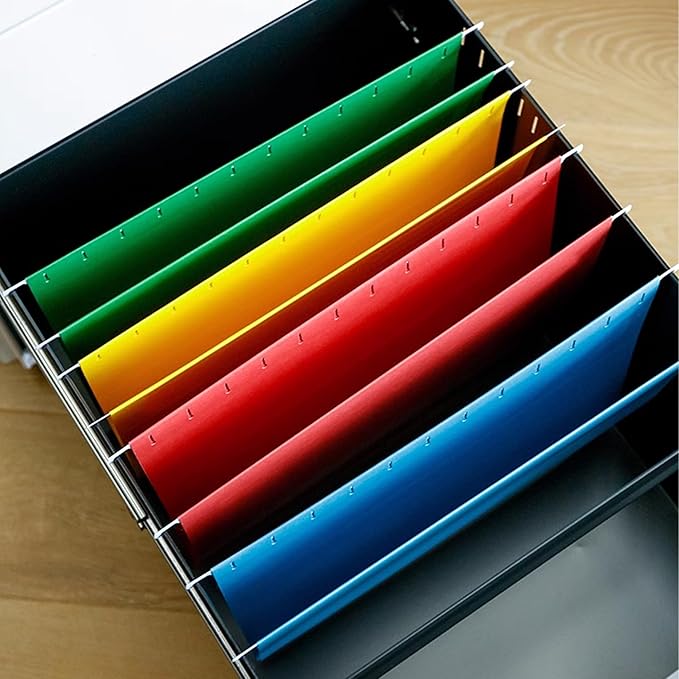 Green Hanging File Folders 6 Pack Letter Size File Folders with 1/5-cut Tabs,Stay Organized for Your Home and Office Bulk File and Documents