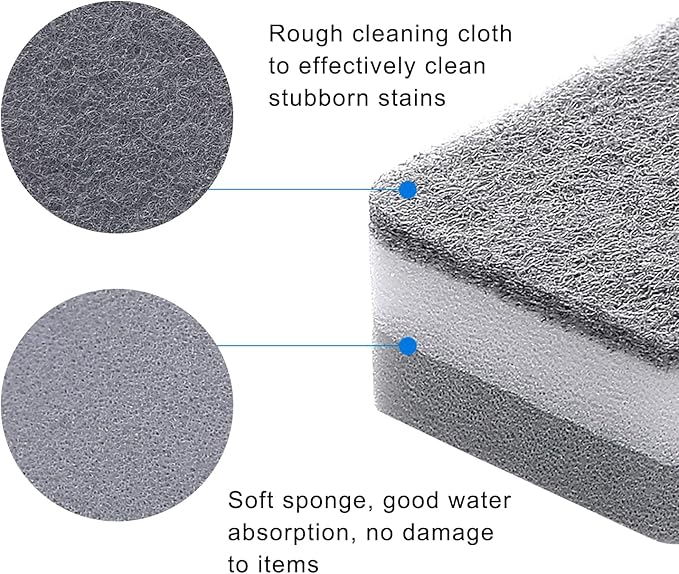 Individually Wrapped Sponges 40 Pack Kitchen Dishwashing Sponge Bulk, Non Scratch Dishes Scouring Pad Dishcloth, Odor-Free Sponge Wipes for Household Cleaning Dishes Travel Apartments - Grey