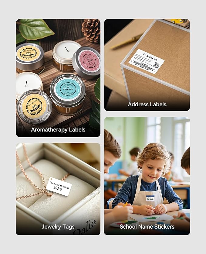 NIIMBOT 2Inch Label Maker Machine with 3 Tape, B1 Portable Sticker Printer for Small Businesses, Clothing, Logo, Jar, Address, Compatible with Phones & PC, Blue