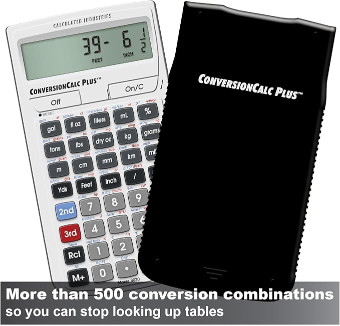 Calculated Industries 8030 ConversionCalc Plus Ultimate Professional Conversion Calculator Tool for Health Care Workers, Scientists, Pharmacists, Nutritionists, Lab Techs, Engineers and Importers