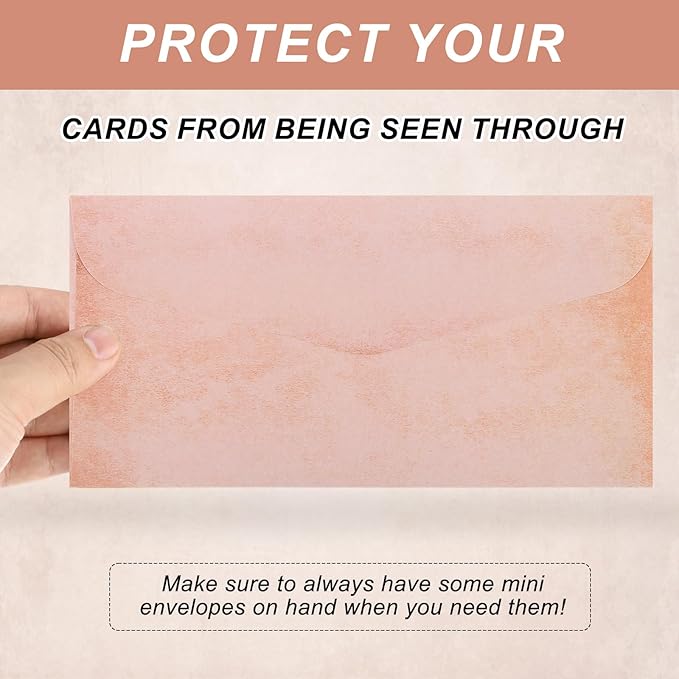 MECCANIXITY 48 Packs Envelopes Vintage Stationery Pink Red Stationery Old Fashion Paper for Letter Writing, Invitations, Wedding-9 x 4 Inch