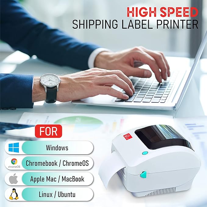 Arkscan 2054A-LAN Ethernet Network Shipping Label Printer for Windows Mac Chromebook iPhone & Android, Support Amazon Ebay Paypal Etsy Shopify ShipStation UPS USPS FedEx, 4x6 Direct Thermal