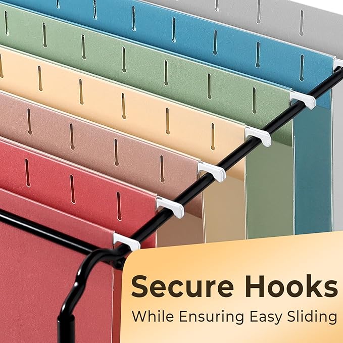 SUNEE Hanging File Folders Retro Colors, 6 Pack Letter Size File Folders with 1/5-cut Tabs, Stay Organized for Your Home and Office Bulk File and Documents