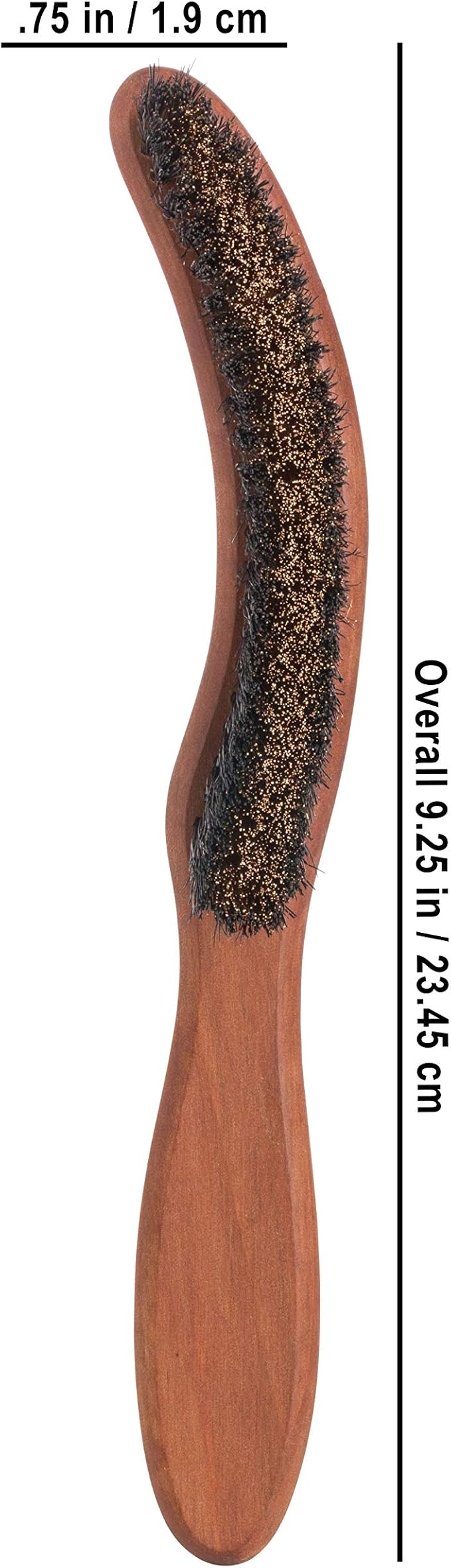 Redecker Natural Pig Bristle/Bronze Wire Hat Brush with Oiled Pearwood Handle, 9-1/4-Inches