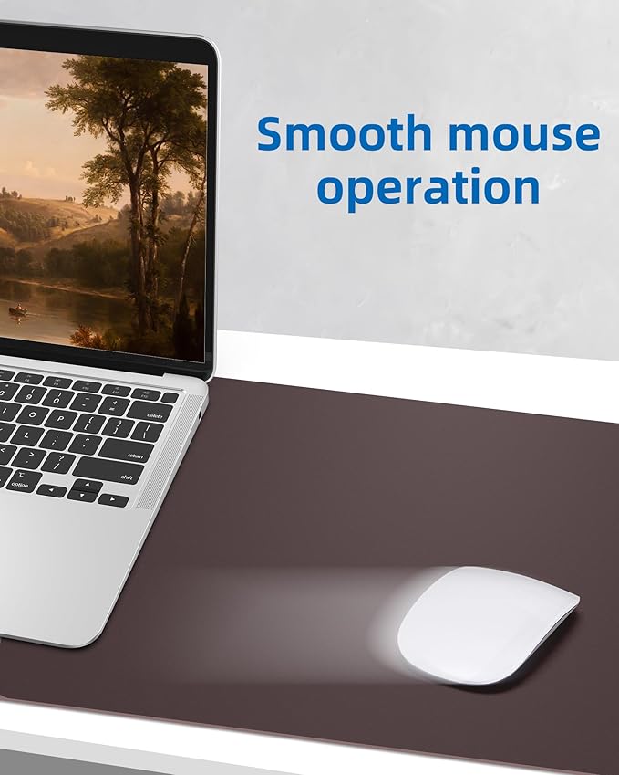 Leather Desk Pad Protector,48" x 23"Large Desk mat,Office Desk Mat, Non-Slip PU Leather Desk Blotter,Mouse pad,Waterproof Keyboard mat for Office/Home/Decor (Coffee)
