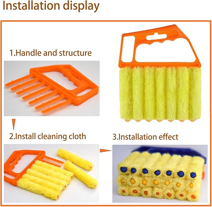 Blind Cleaner Duster Tool Microfiber Washable Cleaning Tools for Ceiling Fan Cleaner Duster and Blind Cleaner; Suitable for Louvers, Air Conditioning Vents, and Ceiling Fans (3-Pack)
