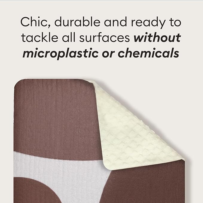 Vove Swedish Dishcloths 5-Pack, Modern Abstract - FSC Certified Cellulose & Cotton, Oeko-TEX Standard 100, Reusable Washable Kitchen Cleaning Cloths, Eco Friendly Floral Design