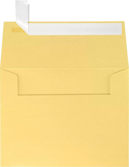 LUXPaper A2 Invitation Envelopes | Peel & Press | 4 3/8" x 5 3/4" | Gold Metallic | 80lb. Text | 50 Qty