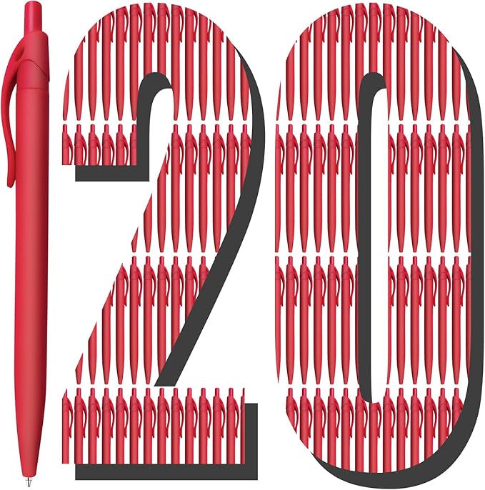 Aozora Pens Bulk 120 Pack Red Click Pens No Bleed Wholesale Retractable Ballpoint Pens Medium Point,Smooth Ink Pens for Journaling School Office Supplies 1.0MM Red Ink