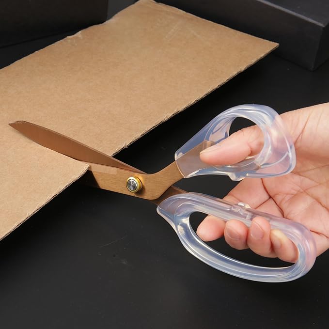 Rose Gold Sewing Scissors 9" Ultra-Sharp Titanium Coated Blades and Sharp All-Purpose Sewing Scissor, Office Scissors, Comfortable Handle Design, Versatile Usage