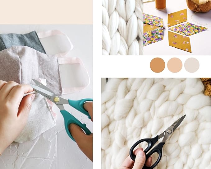 Beaditive Sewing Scissors - 6-Inch Stainless Steel Fabric Scissors - Professional Scissors with Serrated Blade for Easy Cloth Cutting & Quilting - Comfortable Craft Tailor & Dressmaker Shears – Teal