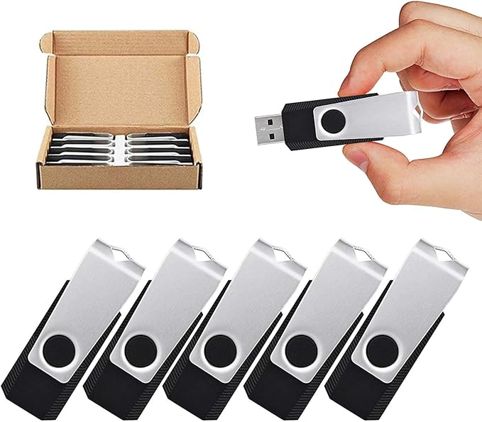 Aiibe 32 GB Flash Drive 10 Pack Bulk 32GB USB Flash Drives 2.0 USB Stick Thumb Drive 32GB 32G USB Drive Pack, Black
