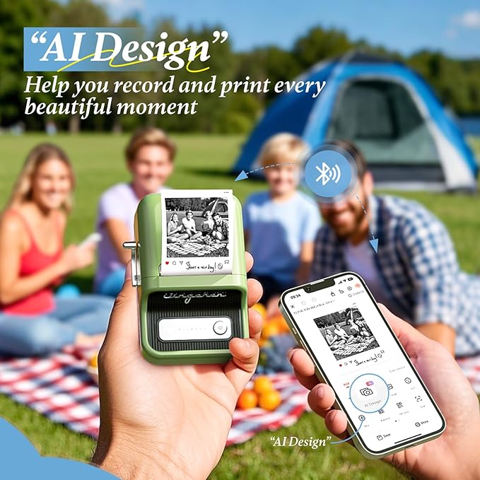 NIIMBOT Photo Papers Only for B21 Pro 300DPI Label Maker, Thermal Picture Labels Good Idea to Print Photos, Beauty Memories, Note,List (2.13''x2.67''-54x67mm)