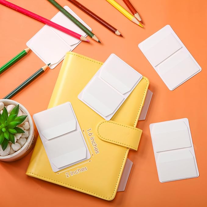 Zonon 400 Pieces Tabs 2 Inch Sticky Index Tabs, Writable and Repositionable File Labels Flags White Page Pop up Markers Labels for Reading Notes, Books and Classify Files