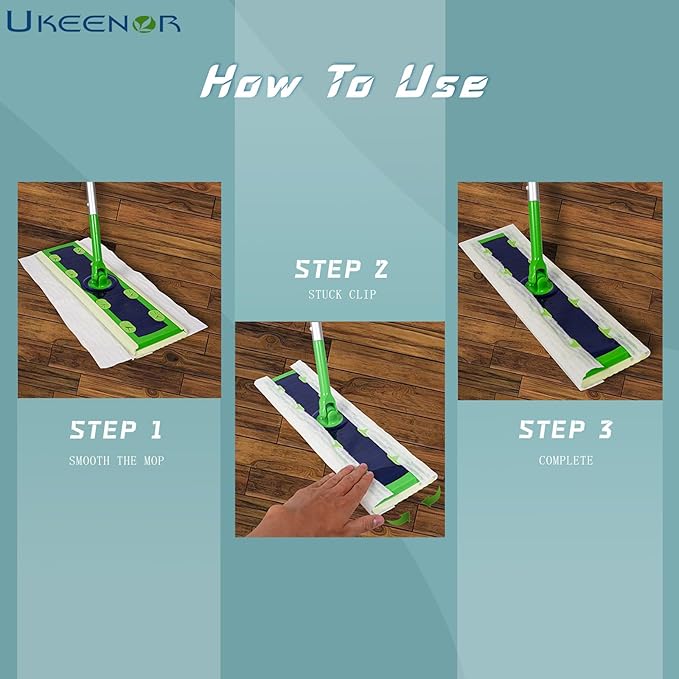 UKEENOR XL Dry Mop Refills 40 Counts Disposable Dusting Cloths Dry Sweeping Refills Dry Duster Cloths Mop Pads Floor Cloth Refills Electrostatic Cloths 9.8"x17" Extra Thick and Large