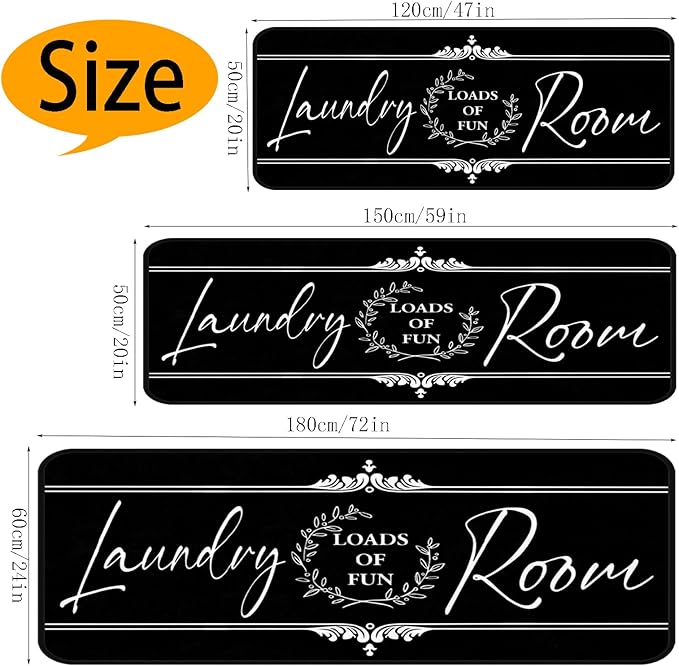 Laundry Room Rug Runner 20"X59" Non Slip Farmhouse Mats Organization and Washable Floor Long Rugs for Laundry Room Accessories Mudroom Kitchen Bathroom Area Rugs Decor