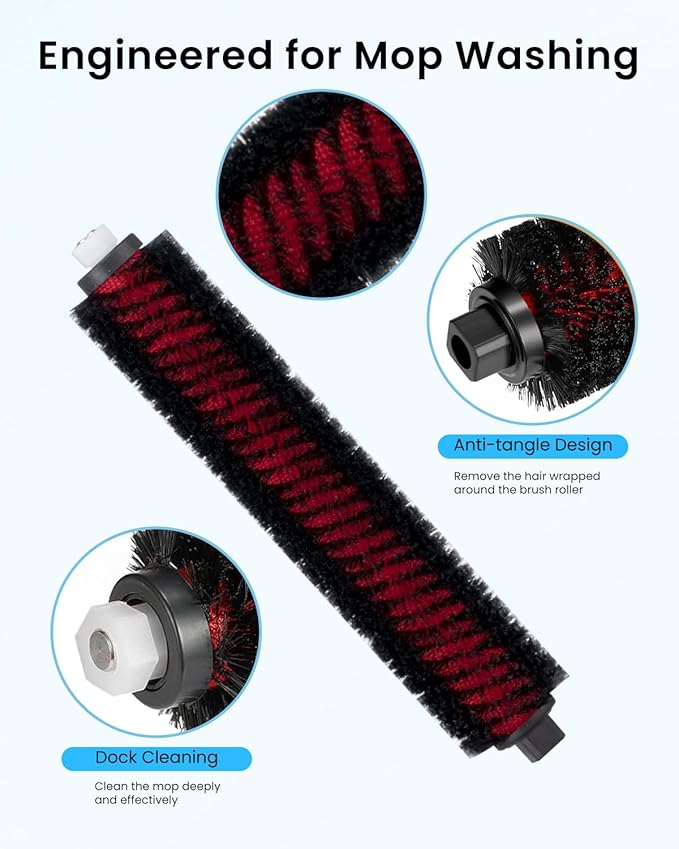 3 Pack S7 Pro Ultra Replacement Parts Compatible for Roborock S7 Pro Ultra, S7 Maxv Ultra Vacuum Cleaner, 2 Water Filter, 1 High-Speed Cleaning Brush, For Mop Washing and Dock Self-Cleaning