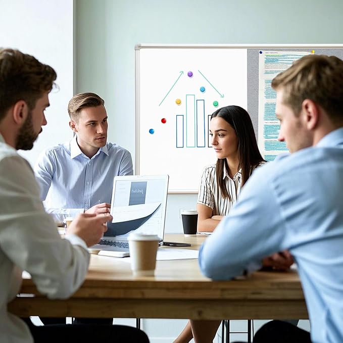 DEVELOP Grey Felt Bulletin & Magnetic Dry Erase Combo Board, 36 x 24 Inch Hanging Whiteboard/Grey Felt Bulletin Combination Board with Marker Tray, Pins, Eraser, Markers & Magnets