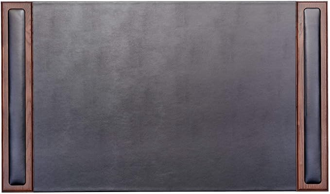 Dacasso Wood & Leather Desk Set - Luxury Leather Desk Pad & Desk Organization Essentials (Walnut and Black, 7 Piece)