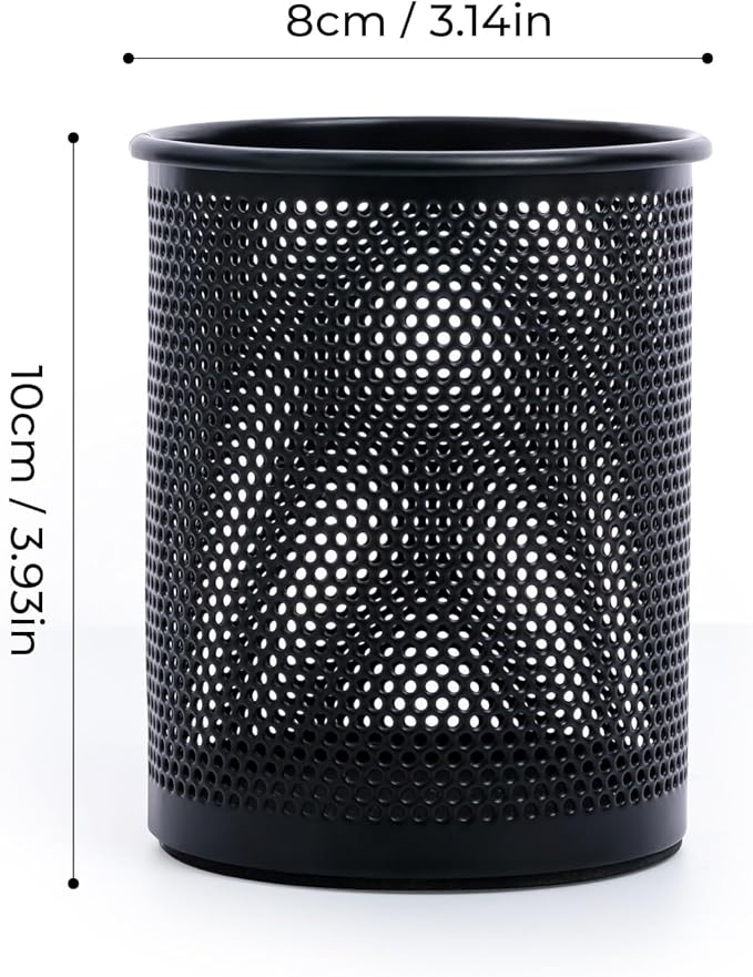 M&G Black Mesh Pen Holder, Metal Pencil Cup Holder Wire Mesh Pencil Holder for Desk Office School Organizer
