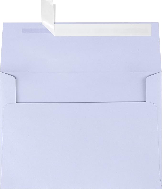 LUXPAPER A7 Invitation Envelopes for 5 x 7 Cards in 80 lb. Lilac, Printable Envelopes for Invitations, w/Peel and Press Seal, 1000 Pack, Envelope Size 5 1/4 x 7 1/4 (Purple)