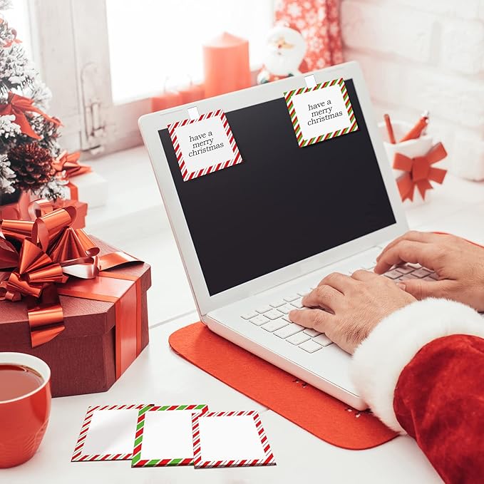 clothmile 9 PCS Christmas Sticky Note Christmas Note Pads Christmas Notepad Set Cute Self Adhesive Memo Notepads for Xmas Winter Holiday Party School Work Study Supplies，450 Sheets(Christmas Candy,9)