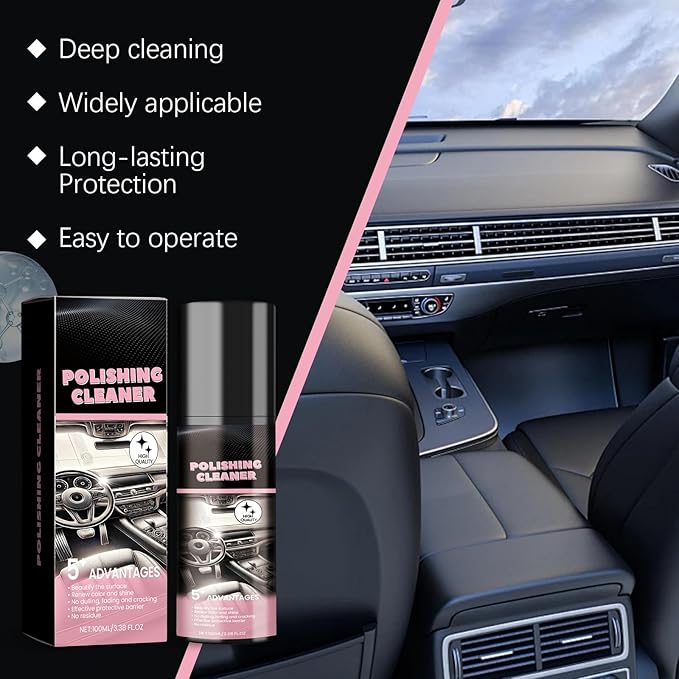 Vexoilux Car Interior Cleaner, Polishing Cleaner Detailer Spray for Vehicle Detailing, Total Vehicle Interior Detailer Spray Rejuvenation, 100ml Multi-Purpose Cleaner (3pcs)