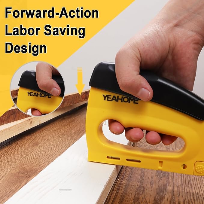 YEAHOME JT21 Forward Action Staple Gun, Upholstery Staple Gun with 1000 pcs JT 21 Staples, Light Duty Staple Guns for Wood, Crafts, DIY, Decoration, Fabric