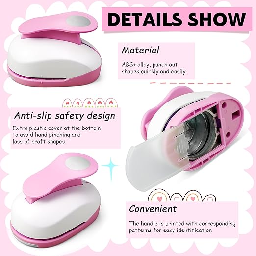 Chengu 6 Pcs Circle Punch Set 3in/2in/1.5in/1in/0.6in/0.3in Scrapbook Hole Punchers Crafting with 10 Sticker Paper Round Cutter Scrapbook for Office Supplies DIY Albums Photos