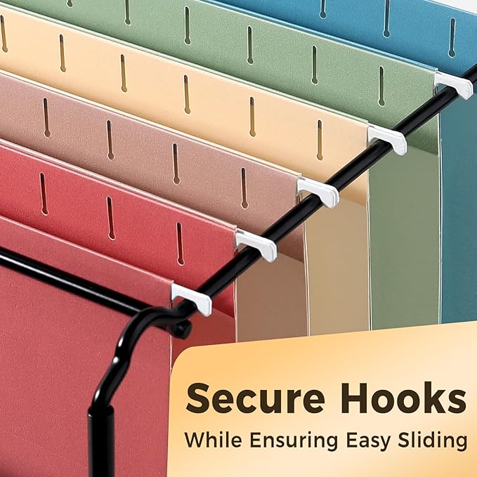 SUNEE Hanging File Folders, 50 Pack Letter Size Hanging File Folders with 1/5-cut Tabs, Stay Organized for Your Home and Office Bulk File, Documents and Paper,5 Retro Colors