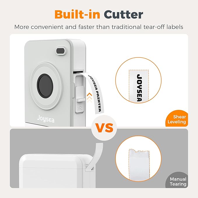 Joysea Portable Label Maker Machine with Tape, Bluetooth Thermal Sticker Maker for Home Kitchen & Office, Gray