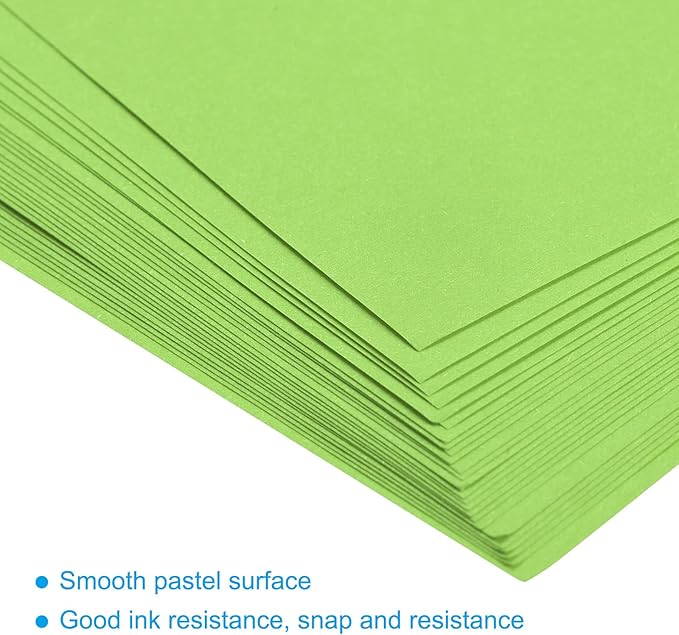 MECCANIXITY 50 Sheets Colored Copy Paper 8 1/2 Inch Printer Paper 75gsm Fluorescent Green for Office Printing, Document Copying, Invitations, Forms, Art Projects