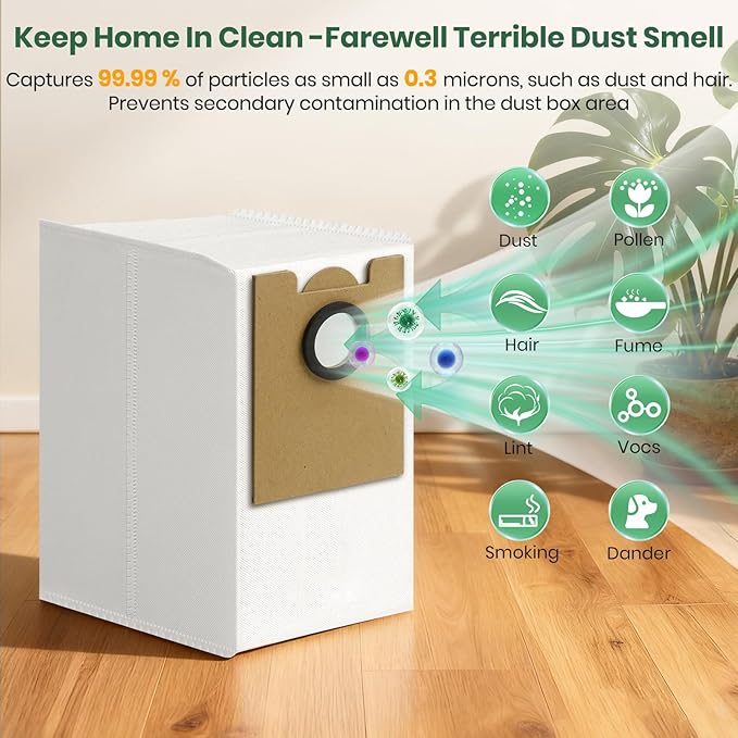 Bluevisk 16 Pack M2 Plus Dust Bags Compatible with Lefant M2 Pro M2S Pro M2 Plus Robot Vacuum Bags 2.6L Large Capacity Heavy Duty Bags for Home Vacuum