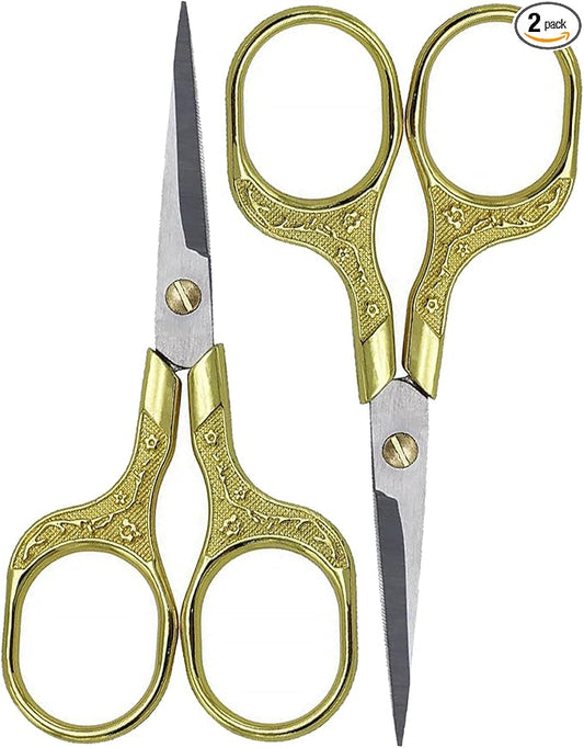 Mini Scissors Stainless Blade Metal Handle 2 Pack Office School Classroom Student Teacher Crafting Fabric Sewing Gift Wrapping All Purpose