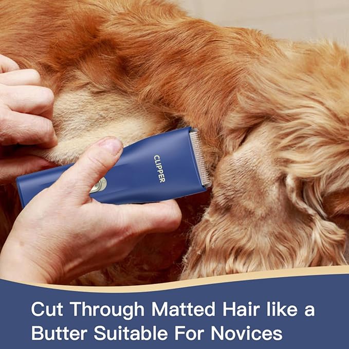 Grimgrow Dog Cat Home Hair Waterproof Clipper Portable Electric USB Rechargeable Pet Grooming Tools Low Noise Shaver Cordless Trimmer for Small and Large Pets