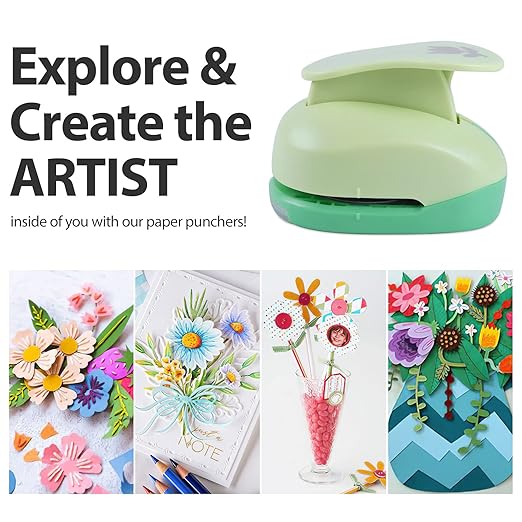 UCEC 2 Inch Circle Punch, Craft Hole Punch for Paper Crafts, Large Decorative Hole Punch for Kids Paper Crafts, Card Making, Scrapbooking (Tulip Shape)