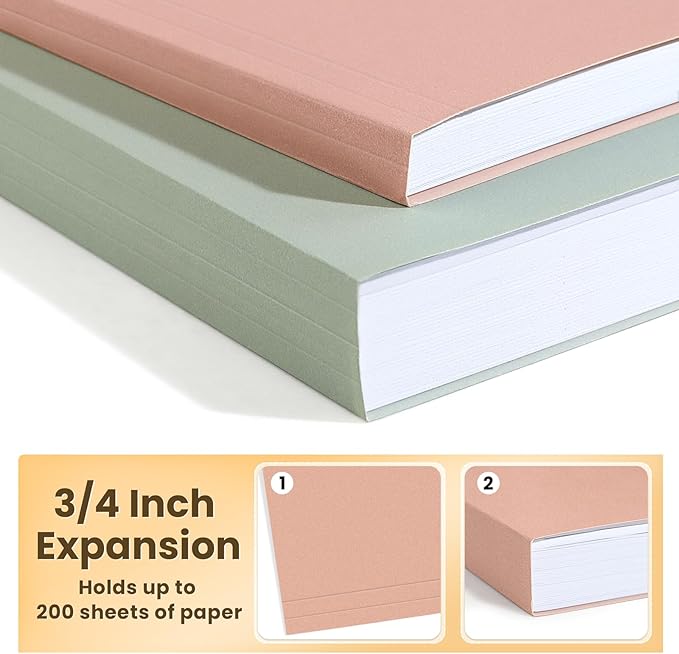 SUNEE Hanging File Folders, 6 Pack Letter Size Hanging File Folders with 1/5-Cut Tabs, Ideal for Home and Office Organization and Papers Classification,Morandi Colors